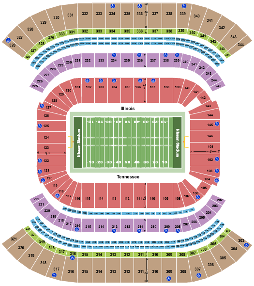Nissan Stadium Music City Bowl Seating Chart